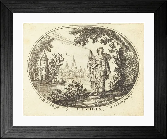 Framed Print : Saint Cecilia in a Landscape. Creator: Balthasar Moncornet Framed Print : Saint Cecilia in a Landscape. Creator: Balthasar Moncornet