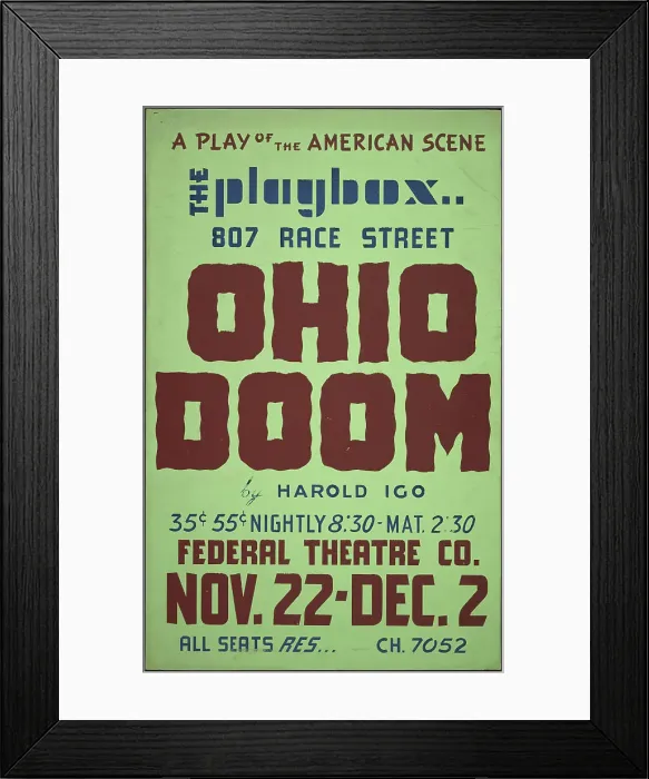 Framed Print : Ohio Doom, Cincinnati, OH, 1938. Creator: Unknown Framed Print : Ohio Doom, Cincinnati, OH, 1938. Creator: Unknown