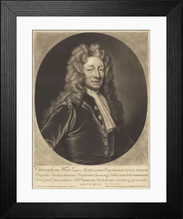 Framed Print : Sir Christopher Wren, 1713. Creator: John Smith