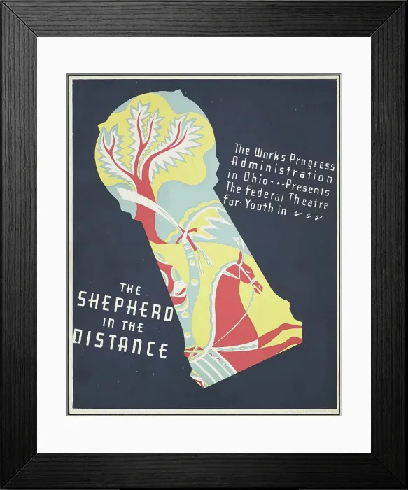 Framed Print : The Shepherd in the Distance, Cleveland, OH, 1937. Creator: Unknown Framed Print : The Shepherd in the Distance, Cleveland, OH, 1937. Creator: Unknown