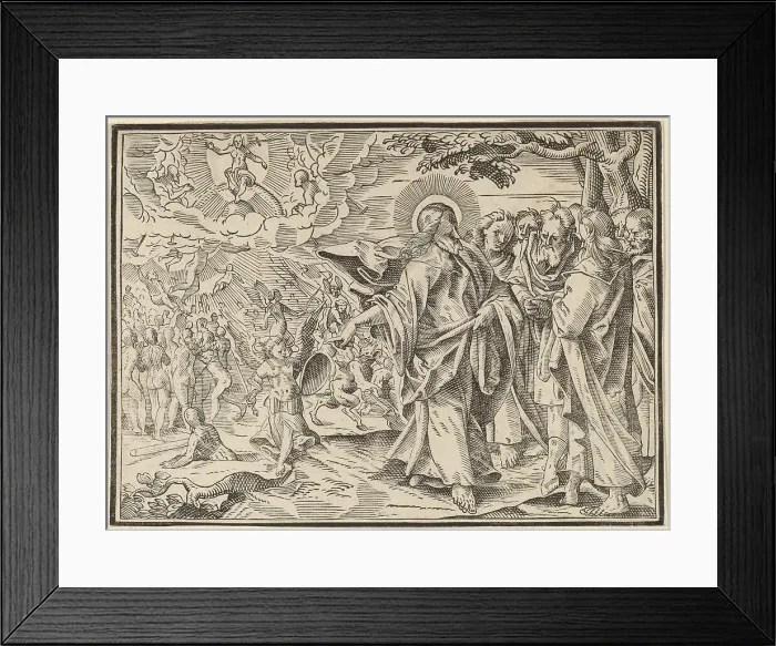 Framed Print : Christ Tells His Disciples of the Last Judgment, published 1630. Creator: Christoph Maurer Framed Print : Christ Tells His Disciples of the Last Judgment, published 1630. Creator: Christoph Maurer