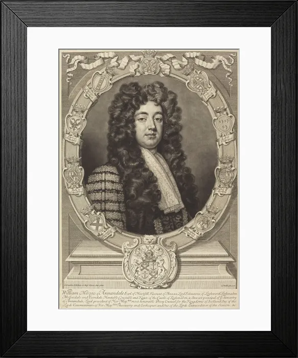 Framed Print : William Johnston, Marquess of Annandale, 1702. Creator: John Smith Framed Print : William Johnston, Marquess of Annandale, 1702. Creator: John Smith