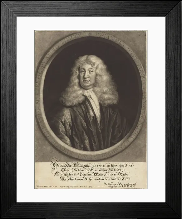 Framed Print : Johannes Witt, 1707. Creator: John Smith Framed Print : Johannes Witt, 1707. Creator: John Smith