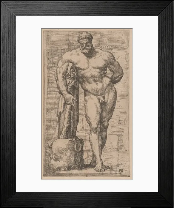 Framed Print : The Farnese Hercules, front view [plate 2], 1638. Creator: François Perrier