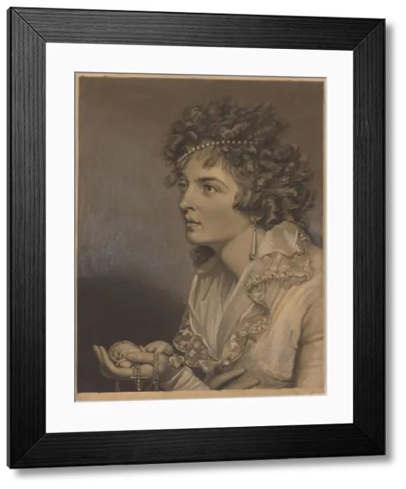Framed Print : Amanthis with Pearls, 1797. Creator: John Raphael Smith Framed Print : Amanthis with Pearls, 1797. Creator: John Raphael Smith