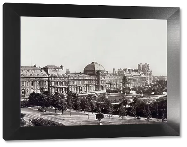 Panorama taken from rue de Rivoli towards the facade of the Tuileries, 1st arrondiss... c1862-1871. Creator: Unknown