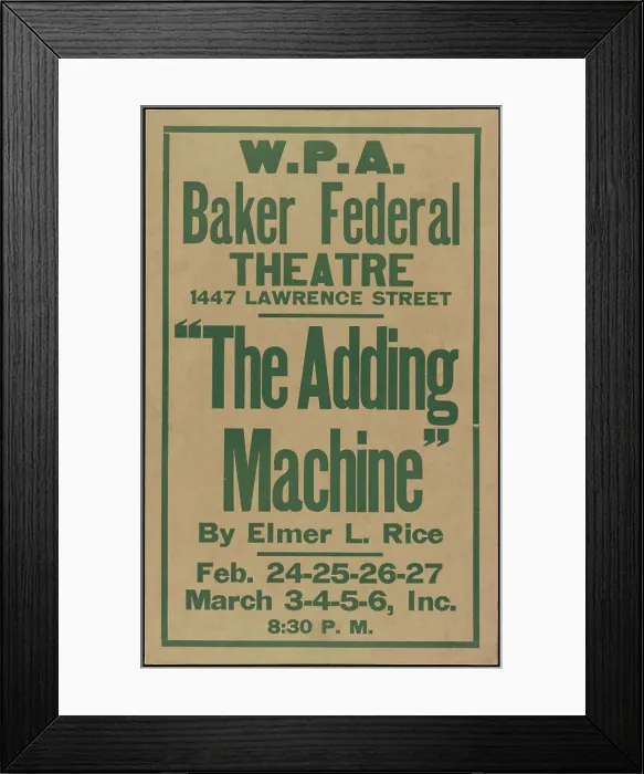 Framed Print : The Adding Machine, Denver, 1938. Creator: Unknown Framed Print : The Adding Machine, Denver, 1938. Creator: Unknown