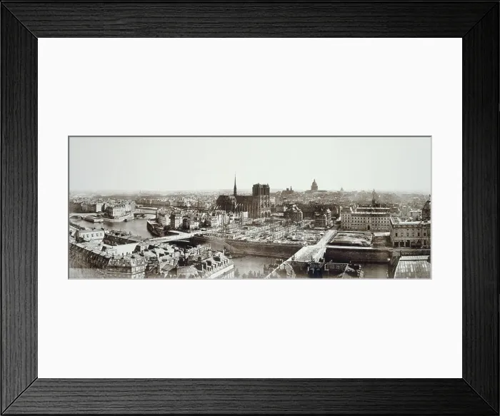 Framed Print : Panorama taken from Saint-Jacques tower showing Ile de la Cité under construction... c1862-1872. Creator: Unknown