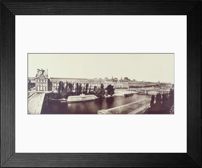 Framed Print : Panorama taken from the left bank towards quai des Tuileries, 1st arrondissement, Paris, c1862-1872. Creator: Unknown Framed Print : Panorama taken from the left bank towards quai des Tuileries, 1st arrondissement, Paris, c1862-1872. Creator: Unknown
