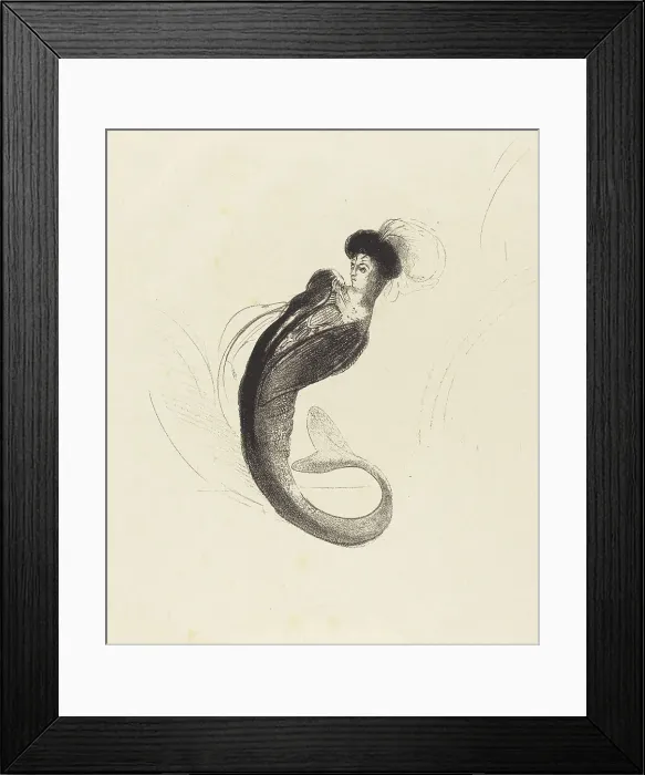 Framed Print : Femme a la torque ornee (Woman with a plumed hat), c. 1900. Creator: Odilon Redon Framed Print : Femme a la torque ornee (Woman with a plumed hat), c. 1900. Creator: Odilon Redon