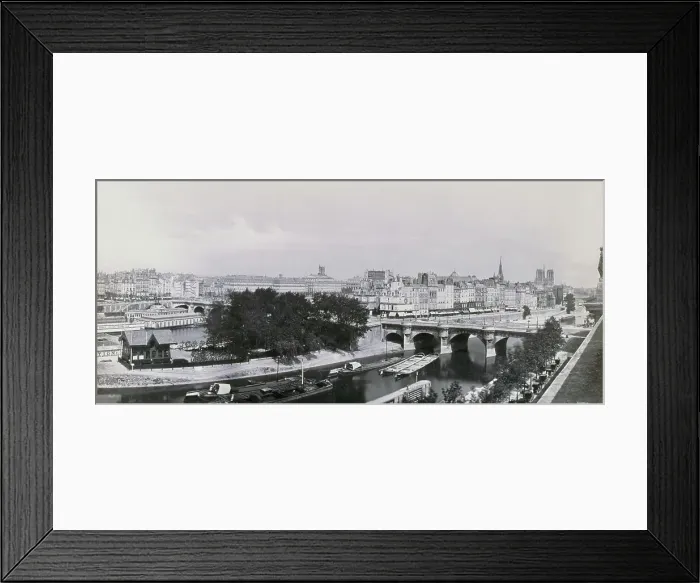Framed Print : Le Pont-Neuf (actuel 6ème arrondissement, Paris). Vue prise du quai de la Monnaie...c1845-1860. Creators: Frederic Martens, Goupil and Co Framed Print : Le Pont-Neuf (actuel 6ème arrondissement, Paris). Vue prise du quai de la Monnaie...c1845-1860. Creators: Frederic Martens, Goupil and Co