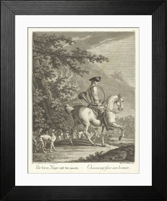 Framed Print : Huntsman with a Pack of Hounds. Creator: Johann Elias Ridinger Framed Print : Huntsman with a Pack of Hounds. Creator: Johann Elias Ridinger