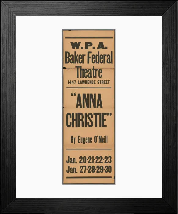 Framed Print : Anna Christie, Denver, 1938. Creator: Unknown Framed Print : Anna Christie, Denver, 1938. Creator: Unknown