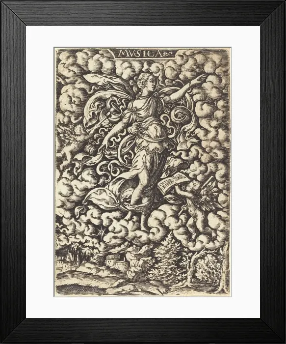 Framed Print : Mvsica (Music). Creator: Virgil Solis Framed Print : Mvsica (Music). Creator: Virgil Solis