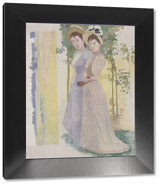 Deux nus dans un paysage (recto) - Deux femmes en chapeau et étude de paysage (verso), c.1890 - 1900 Creator: Aristide Maillol
