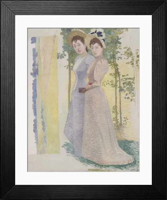 Framed Print : Deux nus dans un paysage (recto) - Deux femmes en chapeau et étude de paysage (verso), c.1890 - 1900 Creator: Aristide Maillol Framed Print : Deux nus dans un paysage (recto) - Deux femmes en chapeau et étude de paysage (verso), c.1890 - 1900 Creator: Aristide Maillol