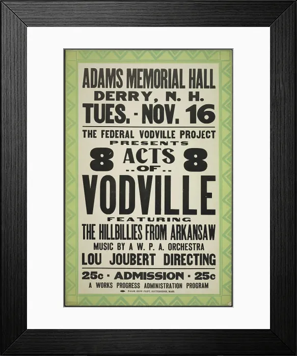 Framed Print : Vodville Show, Derry, NH, [193-]. Creator: Unknown