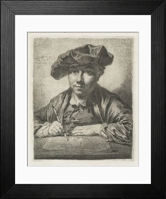 Framed Print : Self-Portrait, 1752. Creator: Georg Friedrich Schmidt Framed Print : Self-Portrait, 1752. Creator: Georg Friedrich Schmidt