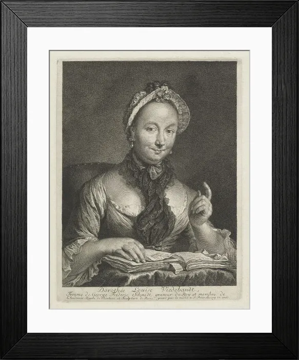 Framed Print : Dorothée Louise Viedebandt (The Artist's Wife), 1761. Creator: Georg Friedrich Schmidt