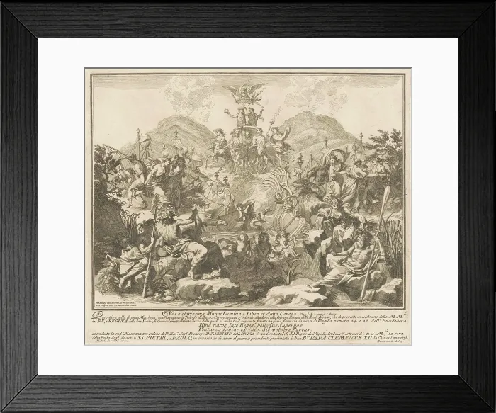Framed Print : The Seconda Macchina for the Chinea of 1738: The Triumph of Bacchus and Ceres, 1738. Creator: M Sorello Framed Print : The Seconda Macchina for the Chinea of 1738: The Triumph of Bacchus and Ceres, 1738. Creator: M Sorello