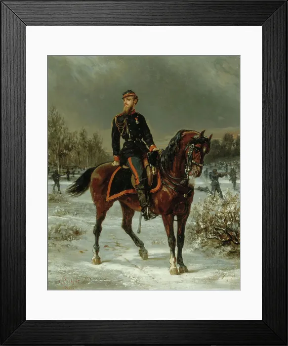 Framed Print : Henry Houssaye (1848-1911), historien et critique, en uniforme de sous-lieutenant de... en 1871. Creator: Olivier Pichat Framed Print : Henry Houssaye (1848-1911), historien et critique, en uniforme de sous-lieutenant de... en 1871. Creator: Olivier Pichat