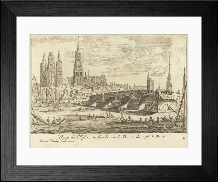 Framed Print : Veue de l'Eglise nostre Dame de Rouen, 1664. Creator: Israel Silvestre Framed Print : Veue de l'Eglise nostre Dame de Rouen, 1664. Creator: Israel Silvestre