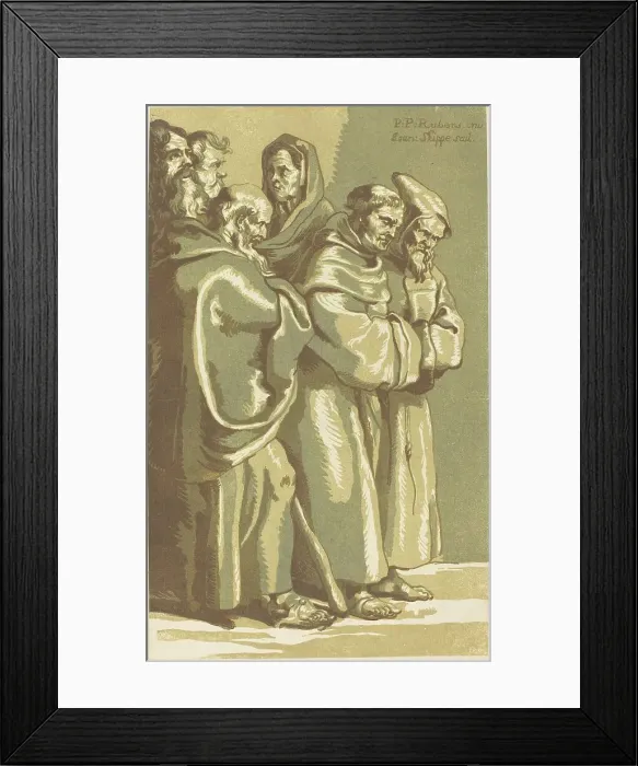 Framed Print : A Group of Monks and a Woman, 1780s. Creator: John Skippe Framed Print : A Group of Monks and a Woman, 1780s. Creator: John Skippe