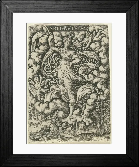 Framed Print : Artihmetria (Arithmetic). Creator: Virgil Solis