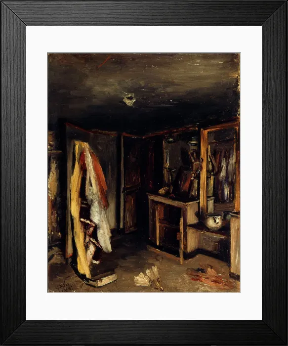 Framed Print : Une loge d'artiste à l'Opéra-Comique, après l'incendie du 15 mai 1887, place Boieldieu, 2ème.. Creator: Henri-Martin Vos Framed Print : Une loge d'artiste à l'Opéra-Comique, après l'incendie du 15 mai 1887, place Boieldieu, 2ème.. Creator: Henri-Martin Vos