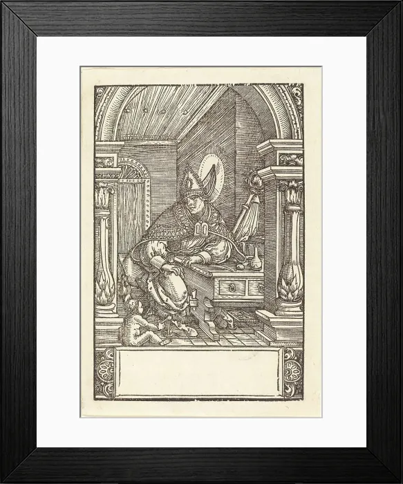 Framed Print : Saint Augustine. Creator: Hans Springinklee Framed Print : Saint Augustine. Creator: Hans Springinklee
