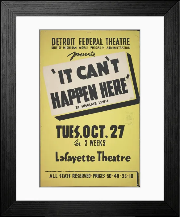 Framed Print : It Can't Happen Here, Detroit, 1936. Creator: Unknown Framed Print : It Can't Happen Here, Detroit, 1936. Creator: Unknown