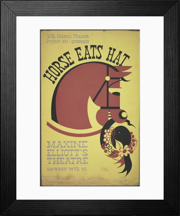 Framed Print : Horse Eats Hat, New York, 1936. Creator: Unknown Framed Print : Horse Eats Hat, New York, 1936. Creator: Unknown