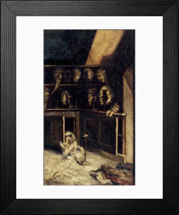 Framed Print : La réserve des perruques à l'Opéra-Comique, après l'incendie du 15 mai 1887, place Boieldieu... Creator: Henri-Martin Vos Framed Print : La réserve des perruques à l'Opéra-Comique, après l'incendie du 15 mai 1887, place Boieldieu... Creator: Henri-Martin Vos