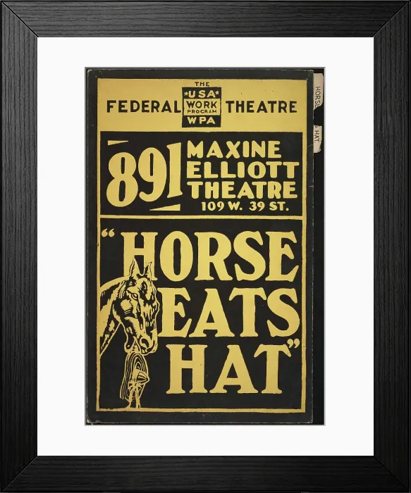 Framed Print : Horse Eats Hat, New York, 1936. Creator: Unknown Framed Print : Horse Eats Hat, New York, 1936. Creator: Unknown