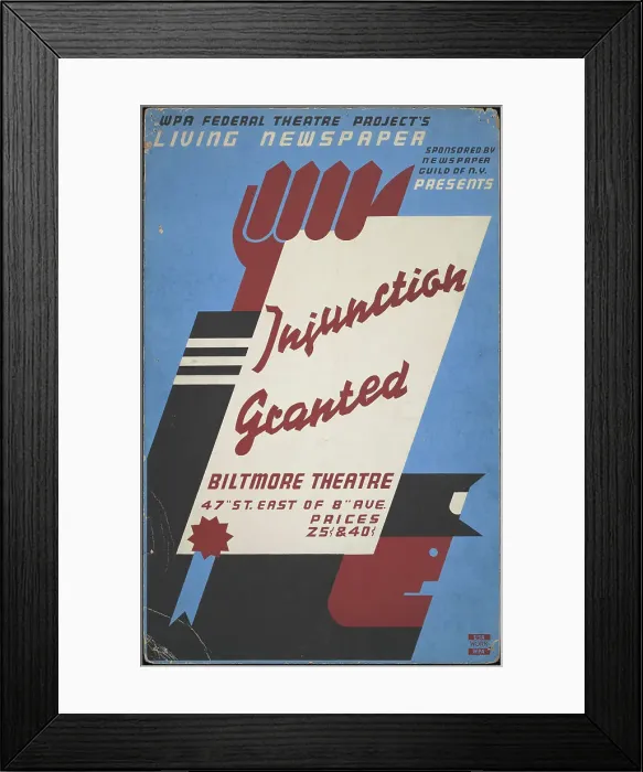 Framed Print : Injunction Granted, New York, 1936. Creator: Unknown Framed Print : Injunction Granted, New York, 1936. Creator: Unknown