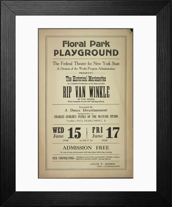 Framed Print : Rip Van Winkle, Floral Park, NY, 1938. Creator: Unknown Framed Print : Rip Van Winkle, Floral Park, NY, 1938. Creator: Unknown