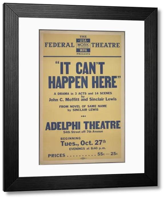 Framed Print : It Can't Happen Here, New York, 1936. Creator: Unknown Framed Print : It Can't Happen Here, New York, 1936. Creator: Unknown