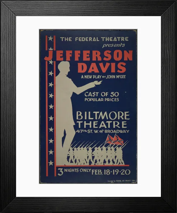 Framed Print : Jefferson Davis, New York, 1936. Creator: Unknown