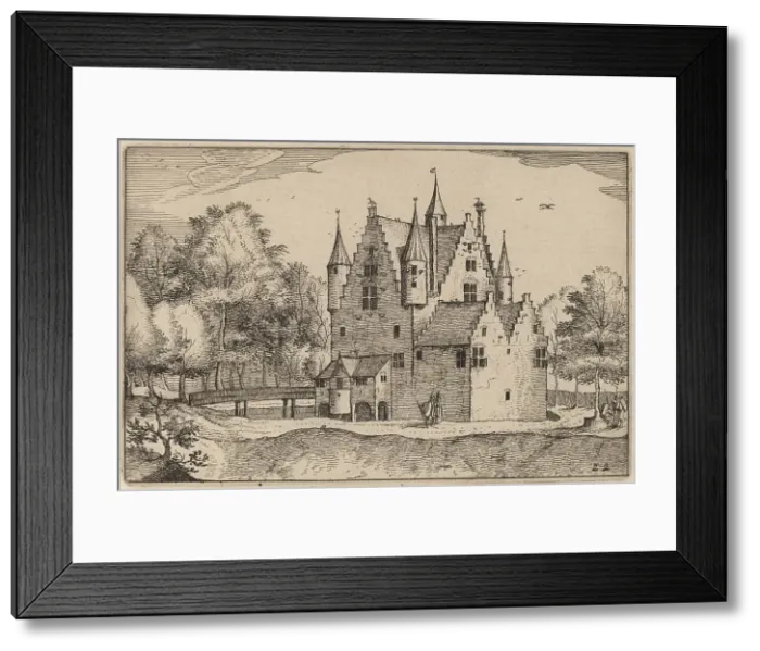 Framed Print : A Castle, published 1612. Creator: Claes Jansz Visscher Framed Print : A Castle, published 1612. Creator: Claes Jansz Visscher
