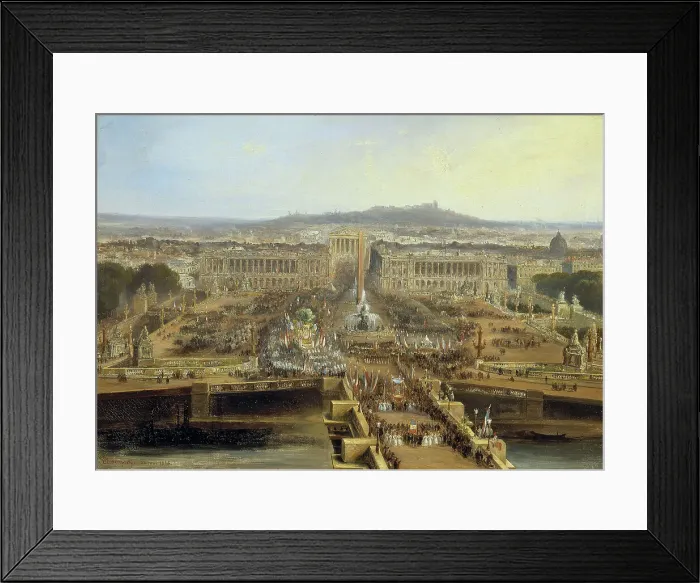 Framed Print : Fête de la Concorde, le 21 mai 1848 : défilé sur la place de la Concorde des corporations... Creator: Jean Jacques Champin Framed Print : Fête de la Concorde, le 21 mai 1848 : défilé sur la place de la Concorde des corporations... Creator: Jean Jacques Champin