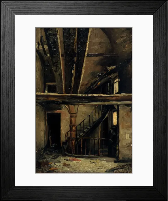 Framed Print : Un escalier de l'Opéra-Comique, après l'incendie du 15 mai 1887, place Boieldieu, 2ème arrondiss... Creator: Henri-Martin Vos Framed Print : Un escalier de l'Opéra-Comique, après l'incendie du 15 mai 1887, place Boieldieu, 2ème arrondiss... Creator: Henri-Martin Vos