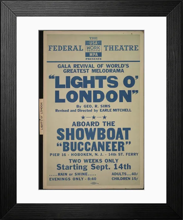 Framed Print : Lights O London, Hoboken, NJ, [193-]. Creator: Unknown
