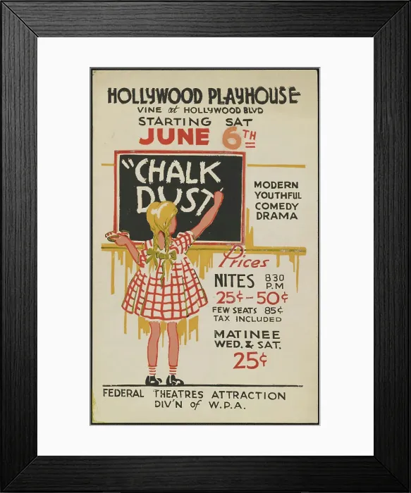 Framed Print : Chalk Dust, Hollywood, CA, [193-]. Creator: Unknown