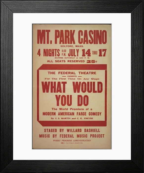 Framed Print : What Would You Do, Holyoke, MASS, [193-]. Creator: Unknown