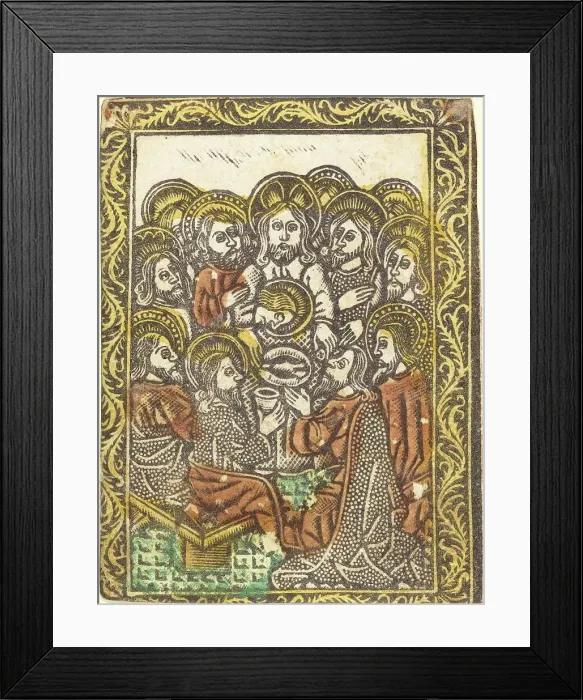 Framed Print : The Last Supper, 1460 / 1480. Creator: Master of the Borders with the Four Fathers of the Church Framed Print : The Last Supper, 1460 / 1480. Creator: Master of the Borders with the Four Fathers of the Church