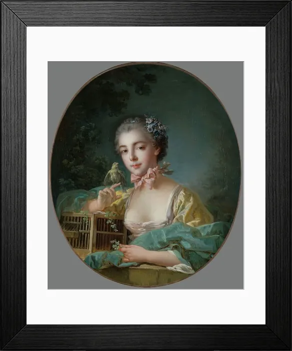 Framed Print : Portrait présumé de Marie-Emilie Baudouin, fille du peintre, c.1758 — 1760. Creator: Francois Boucher Framed Print : Portrait présumé de Marie-Emilie Baudouin, fille du peintre, c.1758 — 1760. Creator: Francois Boucher