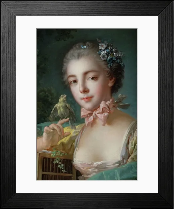 Framed Print : Portrait présumé de Marie-Emilie Baudouin, fille du peintre, c.1758 — 1760. Creator: Francois Boucher Framed Print : Portrait présumé de Marie-Emilie Baudouin, fille du peintre, c.1758 — 1760. Creator: Francois Boucher
