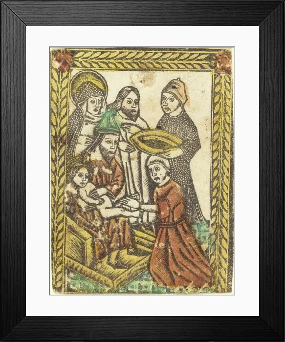 Framed Print : The Circumcision, 1460 / 1480. Creator: Master of the Borders with the Four Fathers of the Church Framed Print : The Circumcision, 1460 / 1480. Creator: Master of the Borders with the Four Fathers of the Church