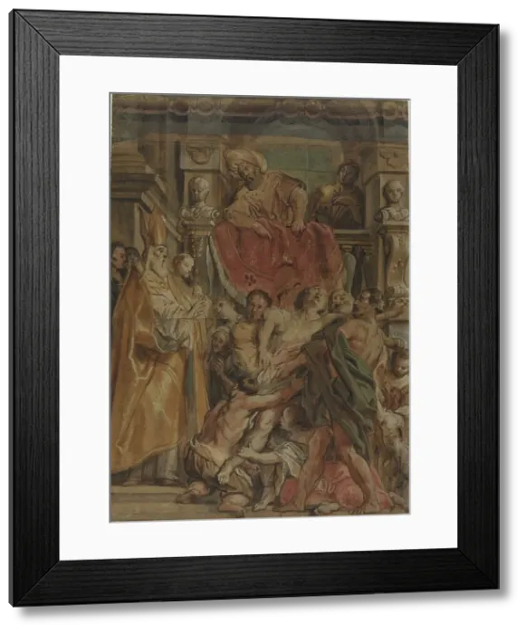 Framed Print : Saint Martin of Tours Healing the Servant of Tetrodius, c. 1630. Creator: Jacob Jordaens Framed Print : Saint Martin of Tours Healing the Servant of Tetrodius, c. 1630. Creator: Jacob Jordaens