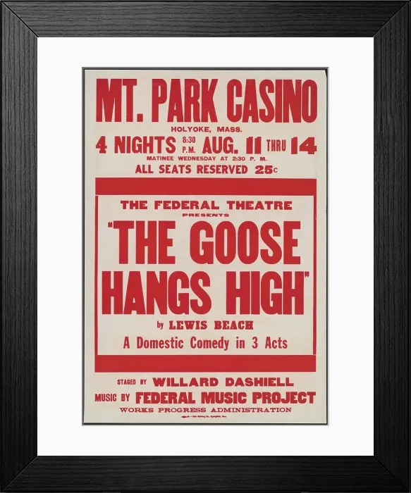 Framed Print : The Goose Hangs High, Holyoke, MA, [193-]. Creator: Unknown